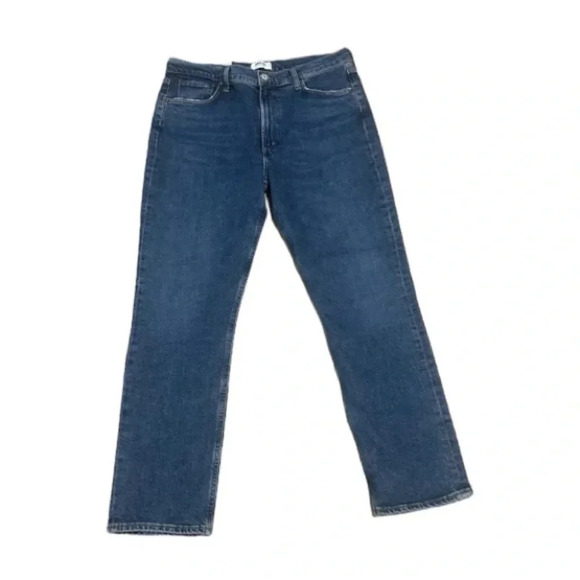 Agolde Merrel Mid-Rise Straight Leg Medium/Dark Wash Denim Jeans Size 31 NWT - Picture 1 of 9